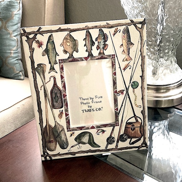 Two’s Company 3x5 Fly Fishing Picture frame Excellent Condition - Picture 1 of 10